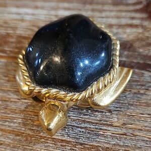 Estee Lauder Vintage Turtle Black  Compact Mid Century Modern